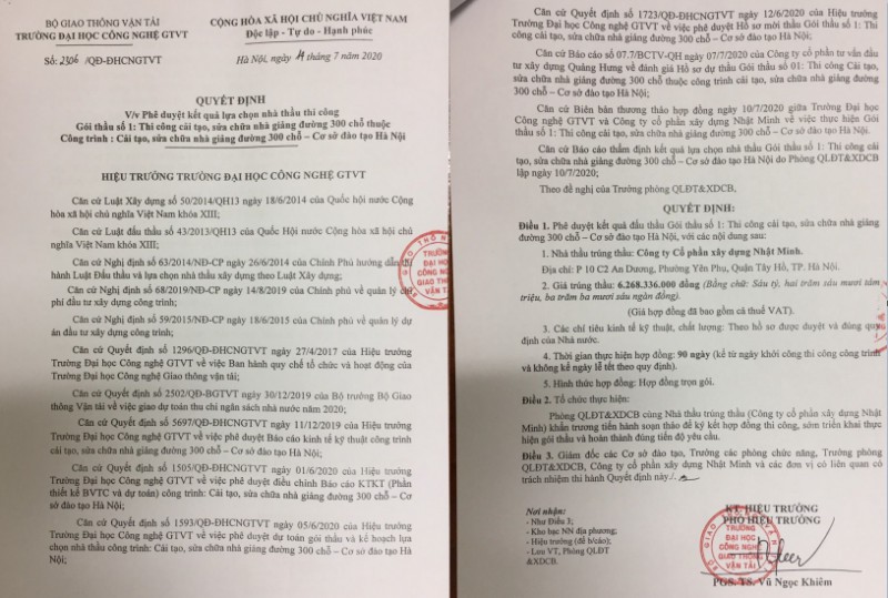 truong dai hoc cong nghe giao thong van tai nha thau thi cong co dung nhu ky ket voi chu dau tu