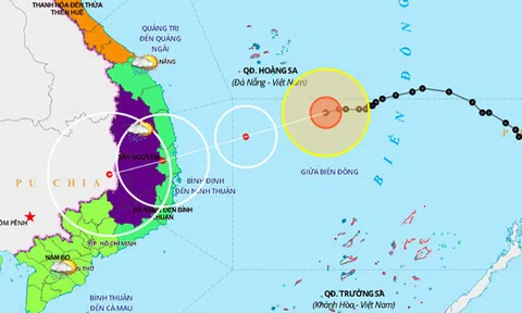 Bão số 10 giật cấp 10, cách quần đảo Hoàng Sa khoảng 330km