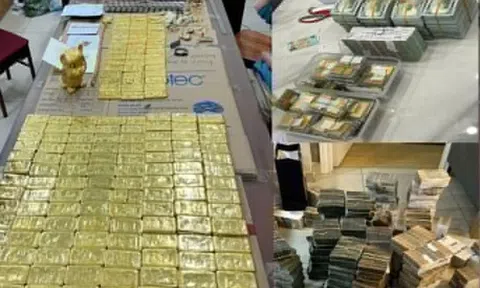 'Kho' tiền, vàng thu giữ trong đường dây lừa đảo của Tiktoker Mr Pips