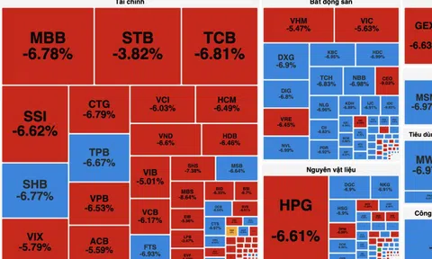 Chứng khoán mất hơn 80 điểm, 280 cổ phiếu giảm sàn sau quyết định áp thuế của ông Trump