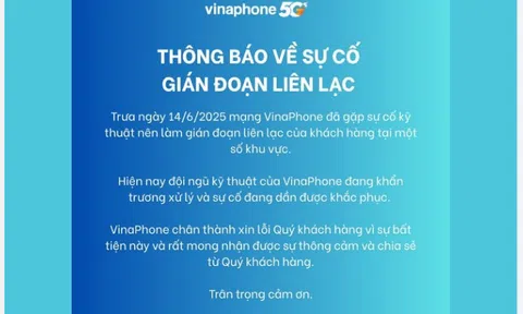 Vinaphone đã khắc phục xong sự cố mất sóng trên diện rộng