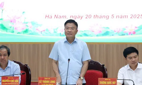 Phó Thủ tướng Lê Thành Long làm việc với tỉnh Hà Nam về triển khai dự án xây dựng Khu Đại học Nam Cao