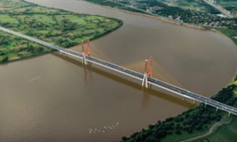 “Siêu cầu” vượt sông Hồng gần 12.000 tỷ nối Hà Nội với Hưng Yên sắp bước vào giai đoạn then chốt sau 8 tháng khởi công