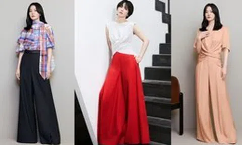 Song Hye Kyo 44 tuổi vẫn trẻ trung nhờ 5 bản phối quần ống rộng