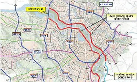 Trục đại lộ cảnh quan sông Hồng dự kiến dài 80km với 10 làn xe, kết nối 2 bên sông bằng 17 cây cầu