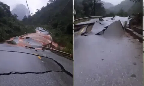 Quốc lộ 12A bị sạt lở nghiêm trọng, giao thông tê liệt hoàn toàn