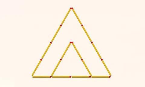 Câu đố toán học di chuyển 2 que diêm để tạo thành 3 hình tam giác