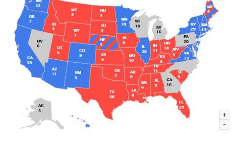 Ông Trump dẫn trước tại 5 bang chiến trường then chốt