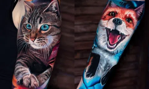 Loạt hình xăm động vật sắc nét trên cơ thể