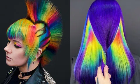 Nhà tạo mẫu nổi tiếng với loạt kiểu tóc cầu vồng