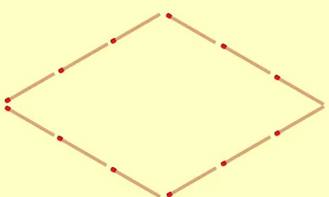 Thử thách thêm 9 que diêm để tạo thành 6 hình thang