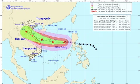 Bão số 13 di chuyển nhanh, hướng vào Hà Tĩnh đến Thừa Thiên Huế